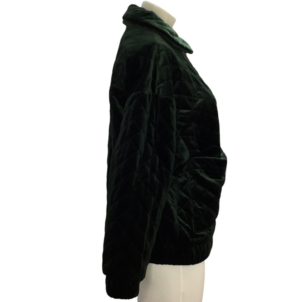 I.AM.GIA Contraband Velvet Jacket Green Quilted Oversized XS Women's - Picture 8 of 12
